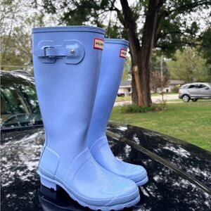 Hunter Light Blue Waterproof Boots